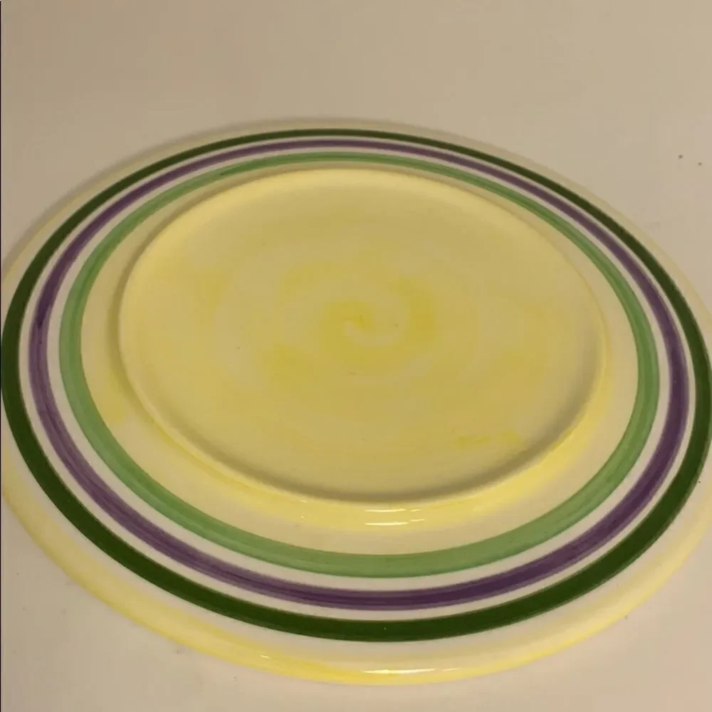 Porcelain Ceramic Cheese Plate With Domed Lid Yellow Green Home Bar Entertaining